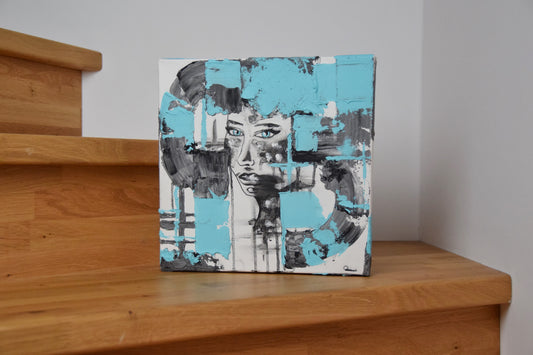 Mit offenem Blick - Handgemaltes Mixed-Media-Acrylgemälde