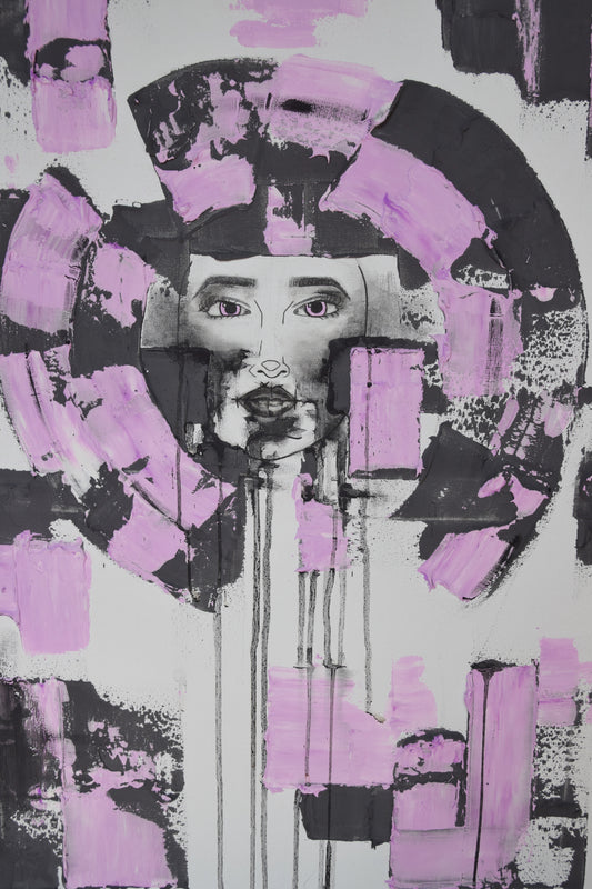 Lila Leuchtet - Handgemaltes Mixed-Media-Acrylgemälde