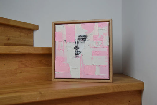 Flamingo Vibes - Handgemaltes Mixed-Media-Acrylgemälde