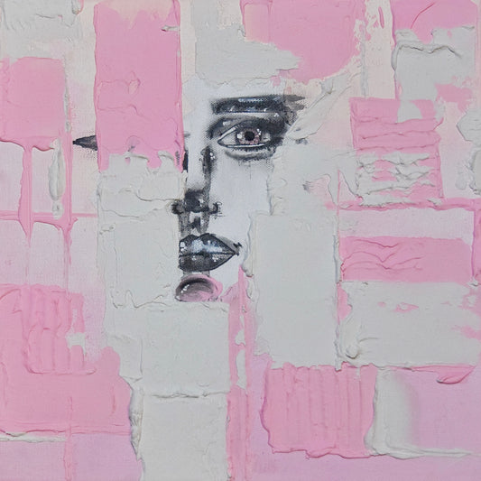 Flamingo Vibes - Handgemaltes Mixed-Media-Acrylgemälde