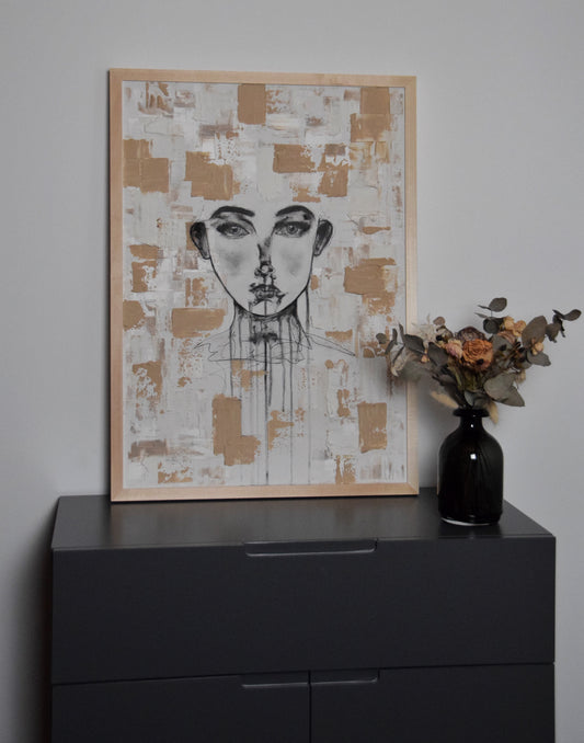 Klar im Licht - Handgemaltes Mixed-Media-Acrylgemälde