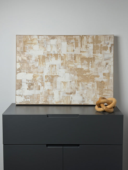 Sandy White – Handgemaltes Mixed-Media-Acrylgemälde