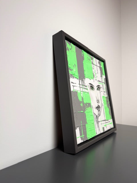 Green Resolve - Handgemaltes Mixed-Media-Acrylgemälde